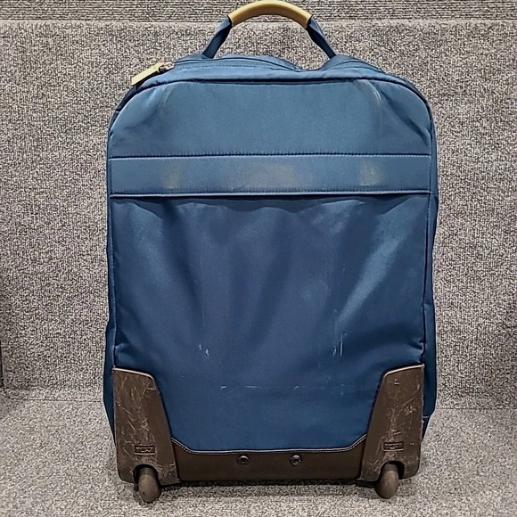 Tumi Rolling Duffel Bag Blue 21" Travel Luggage Suitcase Carry On Nylon‎ Wheels - Picture 5 of 16